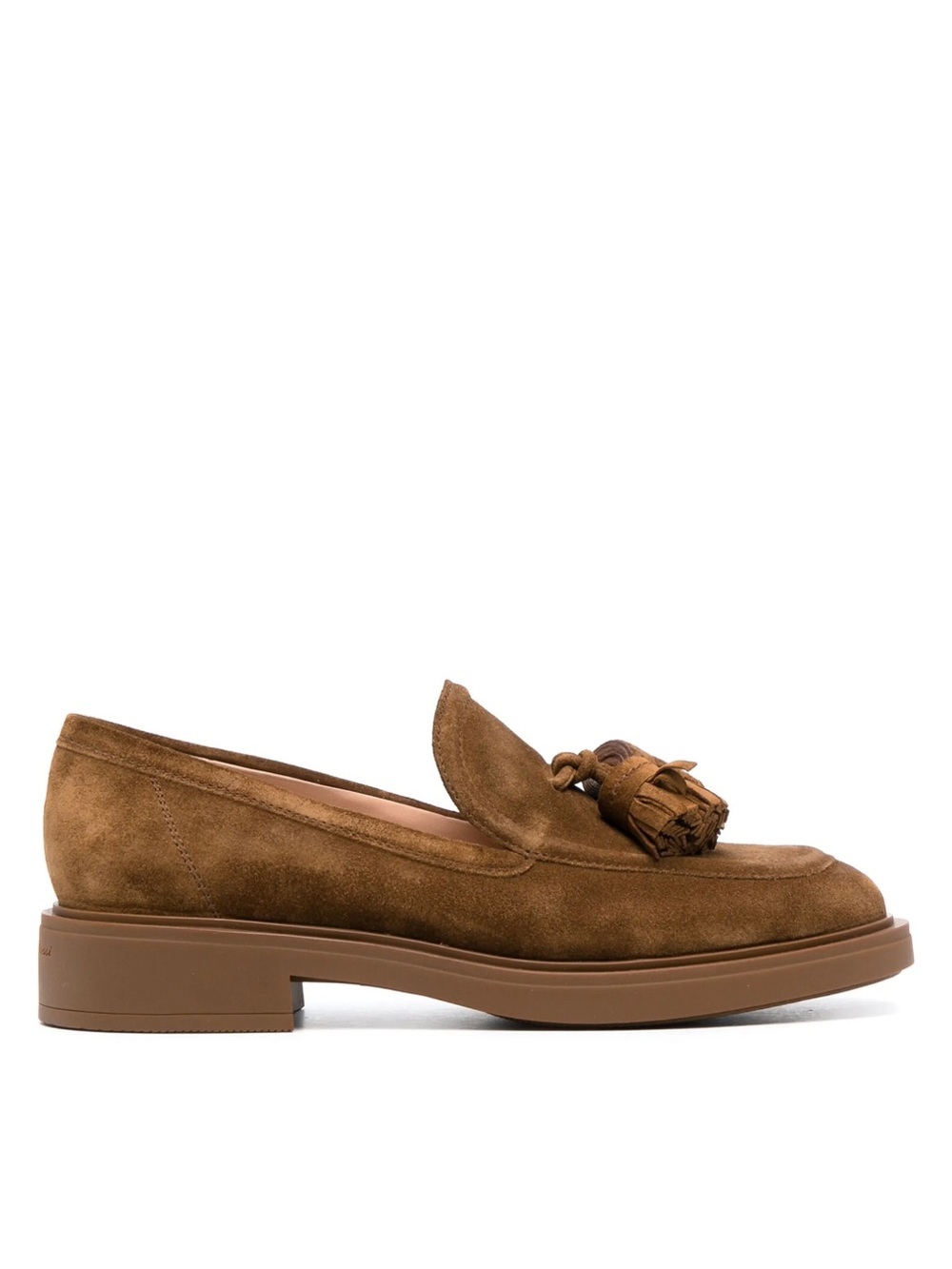 Gianvito Rossi Tassel Detail Suede Loafers Brown Menswear Womens Sz 40